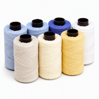 Fil creux en coton recyclé de 2 mm, tressé rond, pour tricot et crochet, kit de bricolage pour chapeaux et sacs, 150g