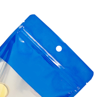 Pochette à fermeture éclair avec fenêtre transparente à encoche déchirable et trou de suspension pour le stockage des aliments et l'emballage d'affichage