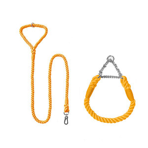 Conjunto de <span class=keywords><strong>collar</strong></span> y correa de perro de algodón trenzado, venta al por mayor, diseñador personalizado hecho a mano, de lujo, pequeño, grande, para mascotas, cuerda para caminar - Product Image 4