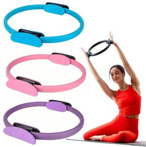 En gros Cercle Magique de Fitness Noir pour Pilates et Yoga, avec Double Poignée et Logo, Anneau de Pilates Rigide - Product Image 1