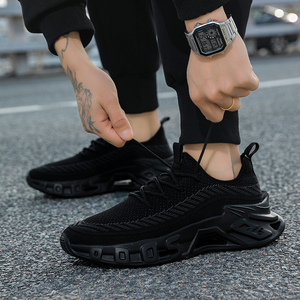Zapatillas Deportivas Ligeras y Transpirables para Hombre, Parte Superior de Tela Tejida, Cierre con Cordones, Suelas Duraderas Antideslizantes de PVC, Talla Extra Grande, Estilo Casual - Product Image 6