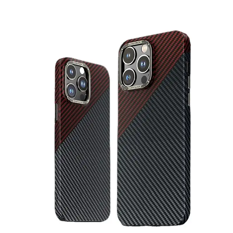 PhoneCover yeni varış ince lüks Aramid Fiber doku ince 14 15 Pro Max Iphone 12 13 için su geçirmez kılıf M1