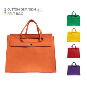 Borsa Tote in Feltro Trapuntato con Logo Personalizzato, Borsa da Donna alla Moda, Riutilizzabile, Grande Capacità, Portatile per lo Shopping - Product Image 1