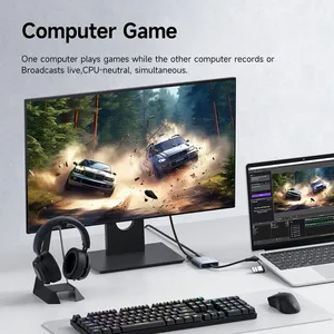 Carte de capture vidéo Hagibis compatible <span class=keywords><strong>HDMI</strong></span> vers USB A/C Carte d'enregistrement 1080P avec sortie en boucle 4K pour commutateur xbox <span class=keywords><strong>ps4</strong></span>/5 Live Streaming - Product Image 4