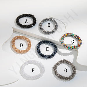 हस्तनिर्मित उच्च अंत क्रिस्टल हेयरबैंड नए उच्च लोचदार रबर बैंड थोक बाल संबंध - Product Image 3