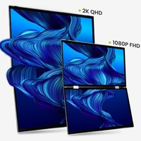 Portable 15.6 pouces ordinateur portable Triple moniteur Flexible pliable double moniteur avec Double écran pliant conception de pile