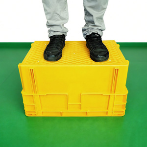 Turnover Box Plastic Storage Container 540x420x375mm Stackable Solid Design For Food Meat Transport - Product Image 2