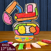 Peinture 3D Flocon de Neige sur Bois, Kit de Peinture DIY Multicolore, Peinture à la Boue Perlée Remplie d'Argile, Jouets de Dessin en Argile Faits Main, Puzzle DIY