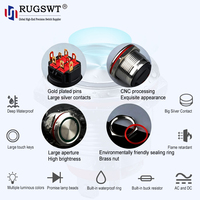 Interrupteur à bouton-poussoir momentané en laiton de 22 mm avec LED, interrupteur à bouton-poussoir en métal avec borne à broches et connecteur rapide