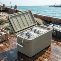Glacière isotherme rotomoulée pour panneaux solaires avec chaise intégrée 68QT, robuste, étanche, anti-fuite, isolée, écologique pour aliments