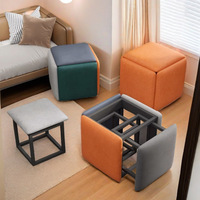 Moderner Metallstuhl Ottoman Fußhocker 5-in-1 für Cube-Kombinationssofa Hocker für Wohnzimmer