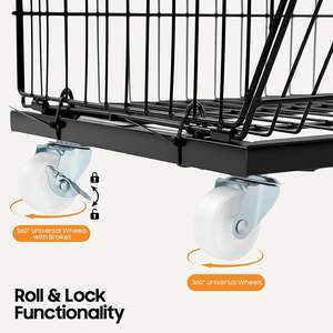 Panier de rangement en métal, présentoir de vente au détail, panier de rangement pour fruits, panier pour légumes et en-cas avec roulettes, 5 étages - Product Image 3