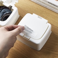 Organisateur de Compartiments Créatif en Plastique pour Coton-Tiges et Aiguilles à Coudre, Boîte de Rangement de Bureau Minimaliste à Tiroir Pop-Up à Pression
