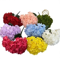 Hydrangea wangi buatan tangan untuk pernikahan, dekorasi lembut bunga buatan tangan 5 kepala untuk Hari Ibu, alat peraga fotografi Hydrangea