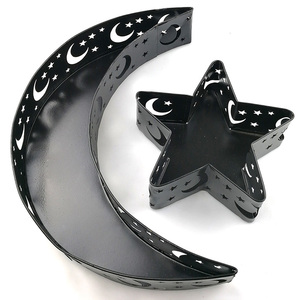 Nuovo Vassoio Decorativo in Ferro Ramadan Kareem a Forma di Luna e Stella, Scatola Regalo Eid Mubarak, Vassoio per Dessert Artigianale per <span class=keywords><strong>Feste</strong></span> <span class=keywords><strong>Islamiche</strong></span> e Festival Musulmani - Product Image 1