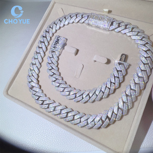 Hip Hop 18MM <b>Iced</b> <b>Out</b> VVS Moissanite Diamond Cuban Link <b>Chain</b> 925 Sterling Silver Hip Hop Style Trend Jewelry Necklace - Product Image 4