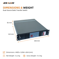 Thyristor STS Static Transfer Switch 220VAC 63A Dual Input Automatic Switching dengan SNMP Waktu Transfer 3.5-5ms untuk Ruang Server