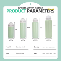 Bouteille d'eau sport isotherme à double paroi en acier inoxydable 550 ml 750 ml 1 L 1,2 L, sans BPA, couvercle anti-fuite, isolation 6-12h