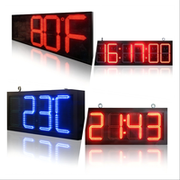 Reloj de Pared LED Duradero con Temporizador, 7 Dígitos, Indicador de Hora, Temperatura Interior y Exterior, Impermeable, Múltiples Funciones