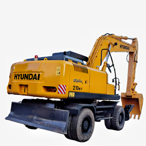 Bonne performance, excavatrice sur pneus Hyundai 210W-7 d'occasion, 21 tonnes, moteur 220LC-7, 129 kW, capacité de la benne de 0,92 m³, Chine - Product Image 1