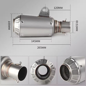 Pot d'échappement <span class=keywords><strong>moto</strong></span> pour CFMOTO 675SRR 675SR 675NK 675SS 2024 2025, tube de raccordement avant 51MM, échappement 675SR - Product Image 2