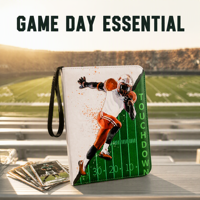 Classeur de cartes de football en EVA rigide avec fermeture éclair en cuir PU, album de rangement pour cartes, porte-cartes avec dragonne