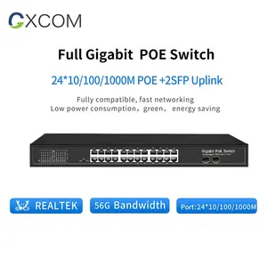 Top Quality OEM/ODM 802.3af/at Gigabit Ethernet PoE Switch 48V 8 16 24 Port 10/100/1000Mbps PoE Network Switch For IP Camera