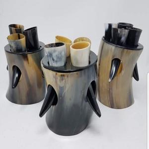 จำหน่ายโดยตรงจากโรงงาน งานฝีมือ HA แก้วเครื่องดื่มทำจากเขาไวกิ้ง งานแฮนด์เมด ดีไซน์หรูหรา ทันสมัย ขัดเงา งานไม้ธรรมชาติ - Product Image 2