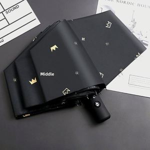 Sombrilla de Sol Plegable de Tres Secciones, Totalmente Automática, con Varillas de Hierro, Diseño de Lujo Accesible y Atractivo para Estudiantes, Hombres y Mujeres - Product Image 3