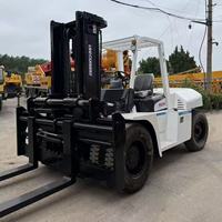 Forklift Diesel Tugas Berat TCM FD100 10 Ton 4WD Ban Solid Tiang Dua Tingkat Panjang Garpu 1520mm Lebar Garpu 175mm Mesin Isuzu 6BG1