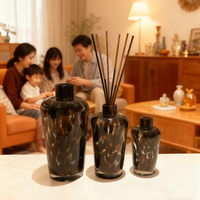 Diffuseur d'arômes en verre soufflé à la main, écologique et personnalisé, avec grande capacité, design moucheté pour huiles essentielles