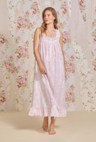 Robe de nuit en dentelle 100% coton biologique, douce, pour femmes, avec motifs floraux personnalisés, pyjama, peignoir, vente en gros OEM ODM