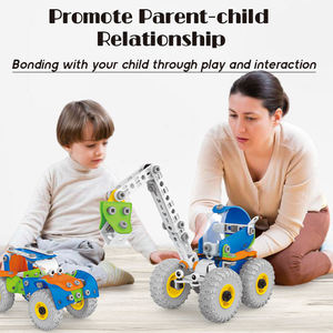 Kit de jeu de construction 6-en-1 pour enfants, 209 pièces, avec perceuse, vis et écrous, jouets éducatifs STEAM, véhicule à assembler soi-même, camion - Product Image 4