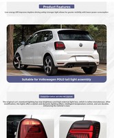 Système d'éclairage automobile, ensemble de feux arrière Volkswagen VW Polo 2010-2017, clignotants, feux de freinage, 12V 5000 lm, accessoires de voiture