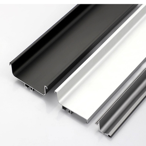 Gagang Kabinet Tersembunyi Profil Alumunium Alloy Bentuk U dengan Ventilasi, Gagang Pintu Kabinet Dapur Bentuk L, Terpasang Modern untuk Laci - Product Image 1