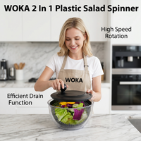 Multifunctionele plastic slacentrifuge, BPA-vrij, groentedroger en waskom voor het voorbereiden van salades