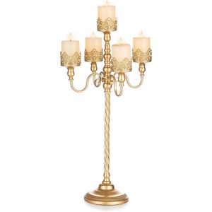 Juego <span class=keywords><strong>de</strong></span> Candelabros Dorados <span class=keywords><strong>de</strong></span> 5 Brazos, Centro <span class=keywords><strong>de</strong></span> Mesa para Bodas con Velas LED, Candelabro <span class=keywords><strong>de</strong></span> Metal con Flores para Decoración <span class=keywords><strong>de</strong></span> Mesa <span class=keywords><strong>de</strong></span> Ceremonia - Product Image 5