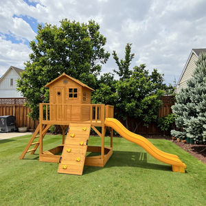 <span class=keywords><strong>Maison</strong></span> <span class=keywords><strong>de</strong></span> jeu extérieure en sapin chinois imperméable et écologique pour enfants avec toboggan d'escalier pour cour arrière-cour et patio - Product Image 2