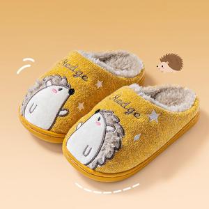 Zapatillas de animales con forro de piel con diseño de <span class=keywords><strong>erizo</strong></span> bonito para mujer, zapatillas de <span class=keywords><strong>erizo</strong></span> de interior peludas bordadas difusas - Product Image 5