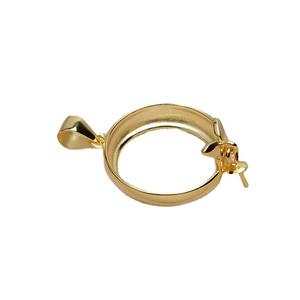 WENCHI Mabei Colgante Redondo de Plata S925, Soporte Vacío para Perla de 15.5mm, Componente DIY para Fabricación de Joyas y Collares - Product Image 4