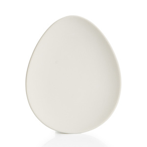 Accessoire de Pâques plaque en forme d'oeuf en céramique non peinte à impression personnalisée pour la fête