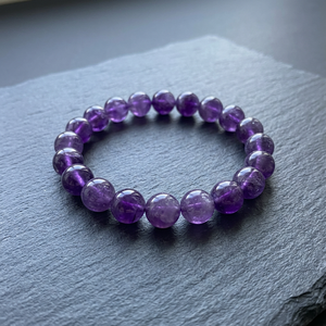 Natural Amethyst <b>Crystal</b> <b>Ball</b>-Shaped Bead Bracelet Polished Purple Charm Jewelry Gift for Women - Product Image 2
