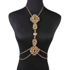 Modische Strass-Körperkette Sommer <span class=keywords><strong>Bikini</strong></span> Strand Party Halskette Glitzernder Kristall-Körperschmuck für Frauen und Mädchen - Product Image 6