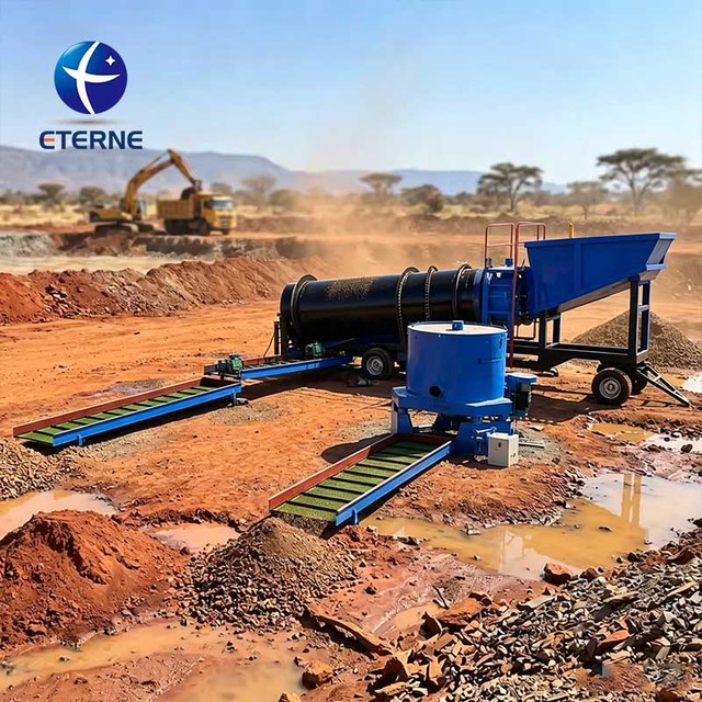 Mobile Gold Mining Equipment with Engine and Motor Trommel Plant for Gold Washing Core Components for Gold Mining Machinery