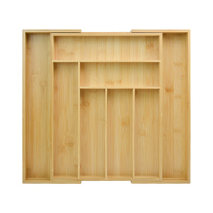 Organizador de Cajones de Bambú, Caja de Almacenamiento Expandible, Contenedor Rectangular con Divisores para Utensilios de Cocina y Cubiertos - Product Image 3