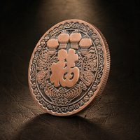 Pièce de monnaie chinoise porte-bonheur personnalisée en cuivre fin 999, avec estampage en relief Fu, médaille commémorative pour commande en gros et collection de cadeaux