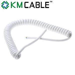 Chất Lượng Tốt 3x0.75mm2 3PIN H05BQ-F Cuộn Dây Trắng Châu Âu Xoắn Ốc Mở Rộng Dây Điện PUR Dây Điện Linh Hoạt - Product Image 4