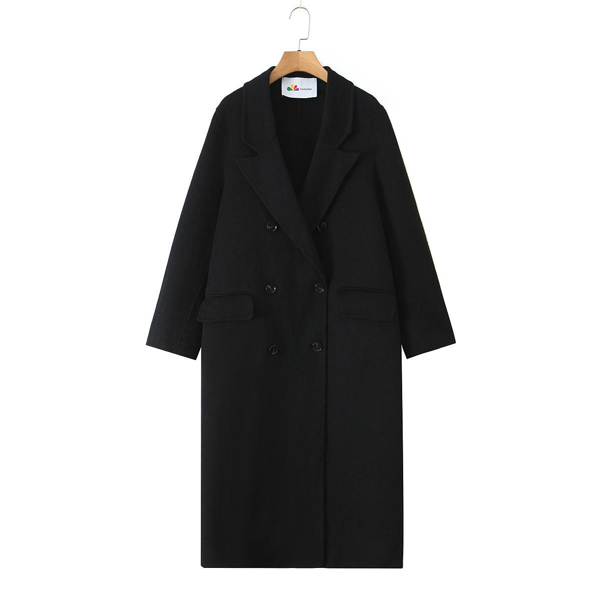 Dark black wool coat