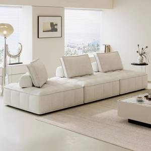 Sofá secional conversível moderno de estilo francês conjunto com retângulo Design tecido capa e esponja de enchimento - Product Image 1