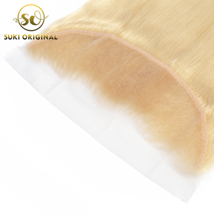 Pré Plumée <span class=keywords><strong>De</strong></span> Haute Qualité 613 Oreille À Oreille <span class=keywords><strong>Blonde</strong></span> <span class=keywords><strong>Film</strong></span> Avant Dentelle Fermetures - Product Image 1